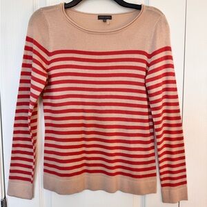 Vince Camuto Women's Striped Red and Tan Sweater
